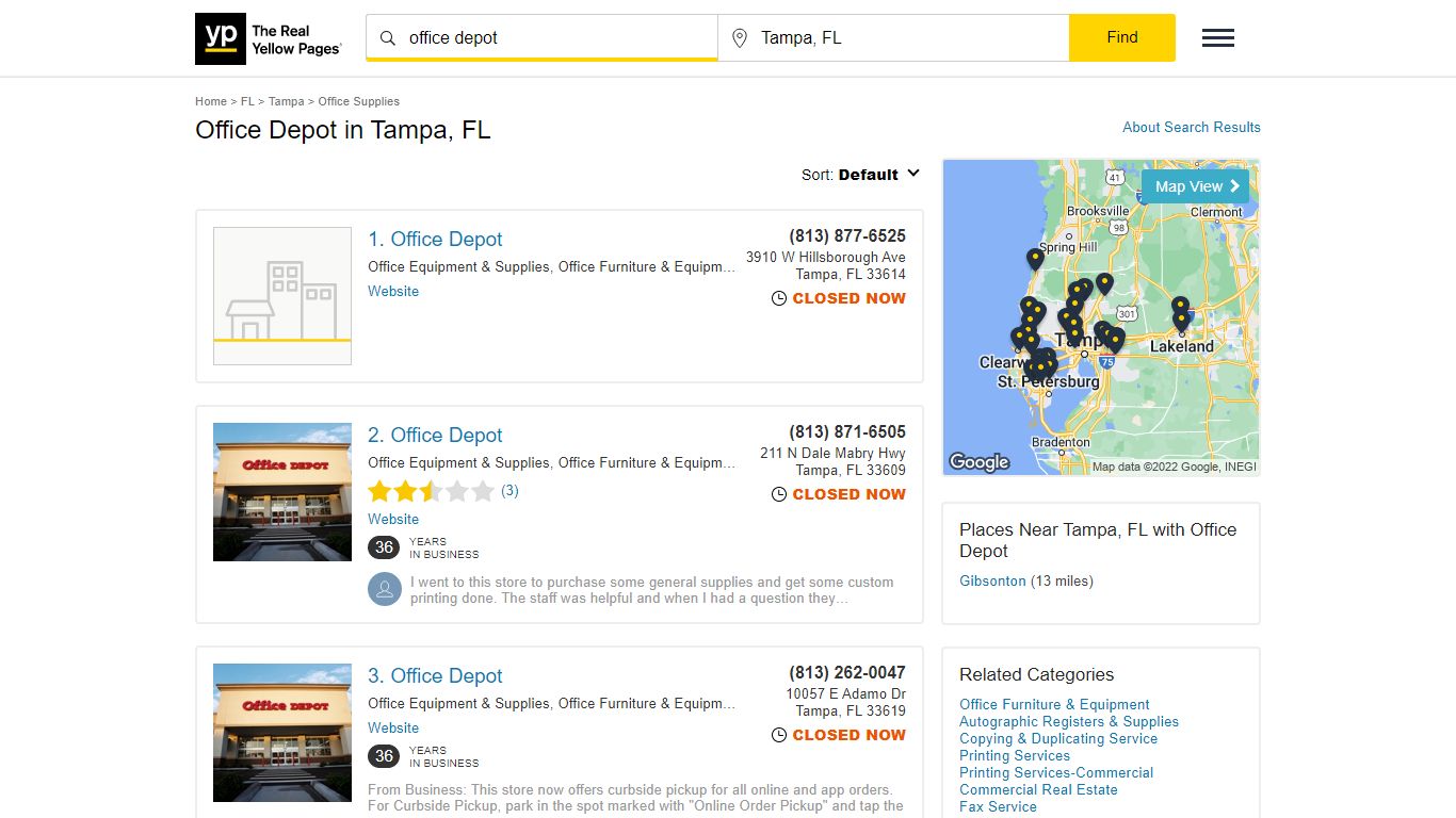 Office Depot Locations & Hours Near Tampa, FL - YP.com