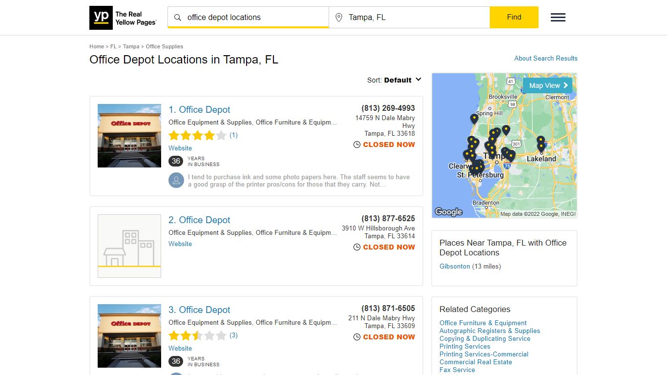 Office Depot Locations in Tampa, FL with Reviews - YP.com - Yellow Pages