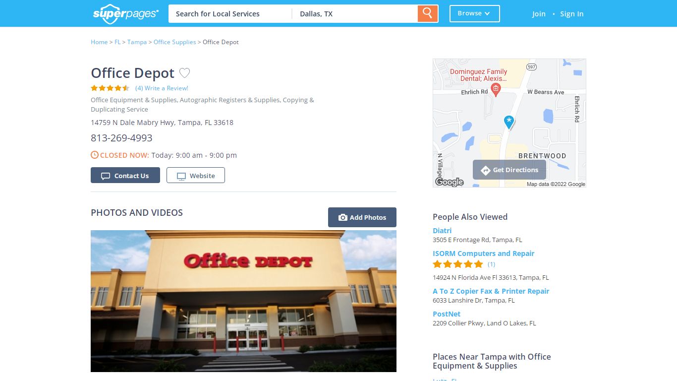 Office Depot 14759 N Dale Mabry Hwy, Tampa, FL 33618 - SP.com